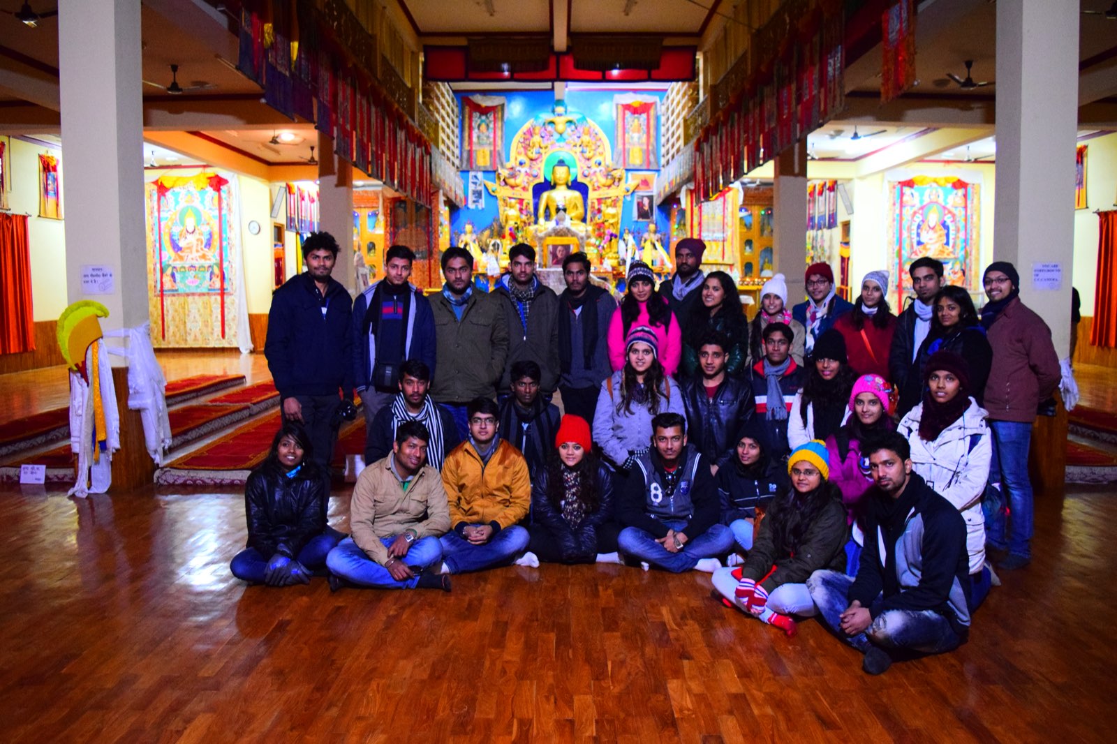 A Bout India group at a Buddhist monastery in Himachal Pradesh