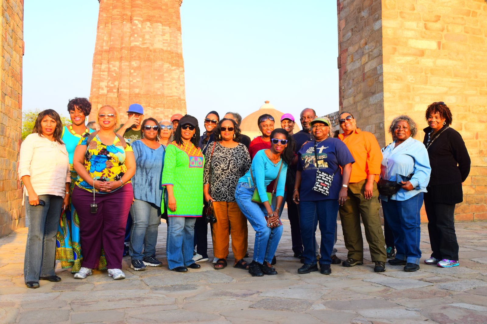 A Bout India group at the Qutub Minar, Delhi