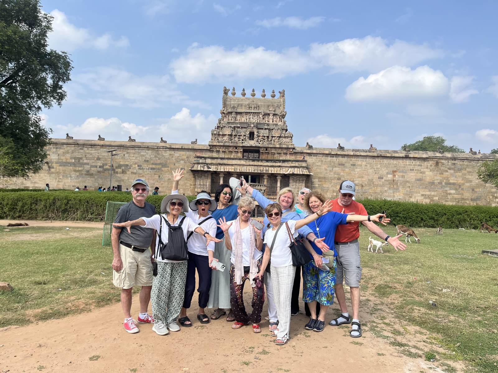 A Bout India group at a South Indian temple