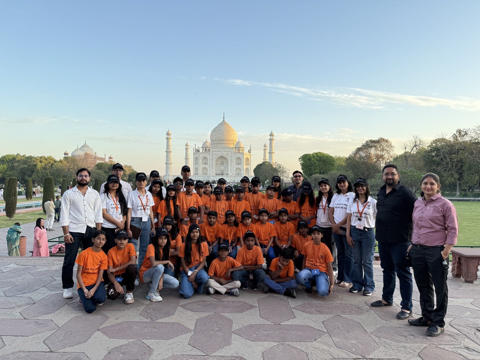 A large Bout India group at the Taj Mahal, Agra